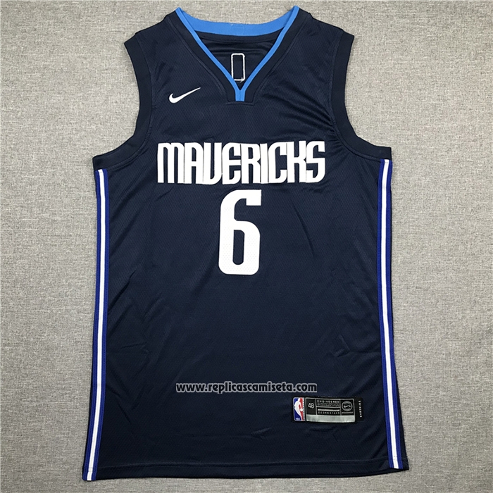 Camiseta Dallas Mavericks Kristaps Porzingis #6 Statement 2019-20 Azul